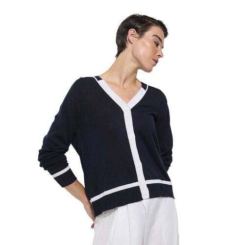 Marco Polo Contrast Trim Cardi